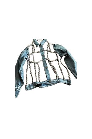 Denim customzation denim jacket with chains